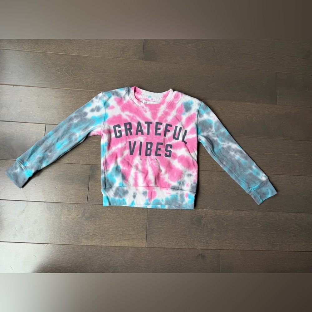 Spiritual Gangster Kids Tie-Dye "Grateful Vibes" Sweatshirt - Pink, Blue, Gray